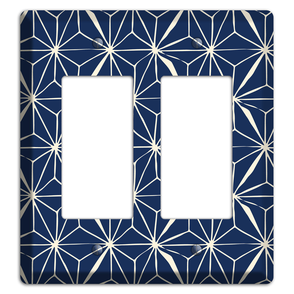 Navy Geometric Tile 2 Rocker Wallplate