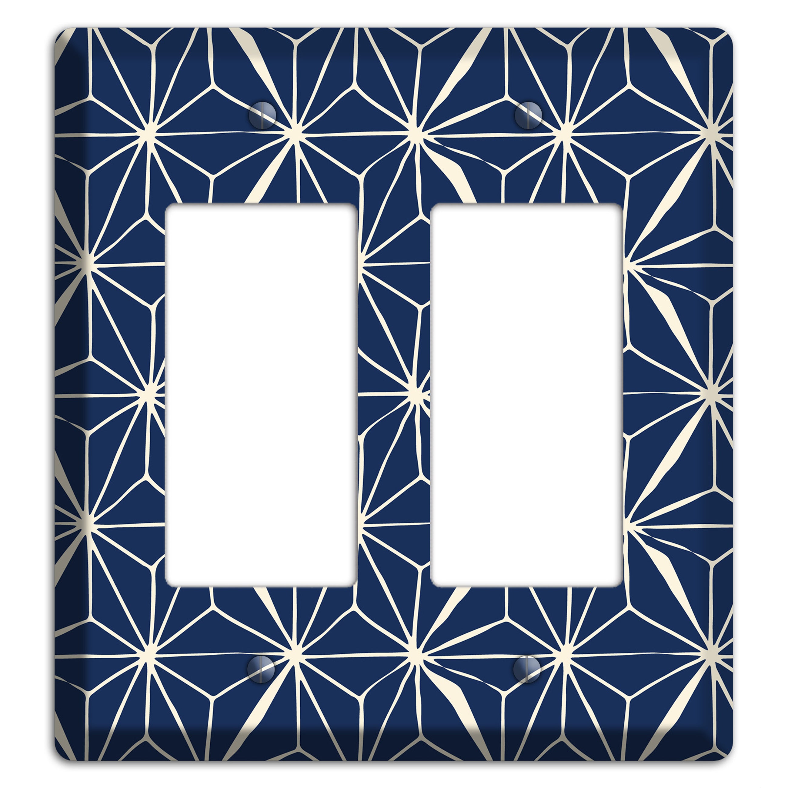 Navy Geometric Tile 2 Rocker Wallplate