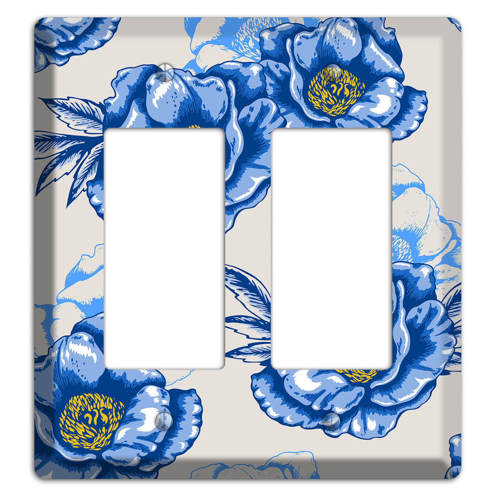 Blue Peony 2 Rocker Wallplate