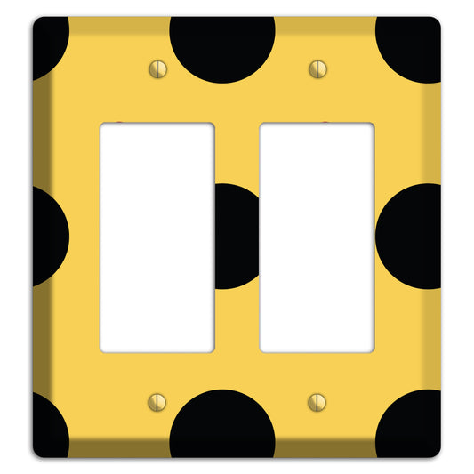 Yellow with Black and Red Multi Tiled Medium Dots 2 Rocker Wallplate