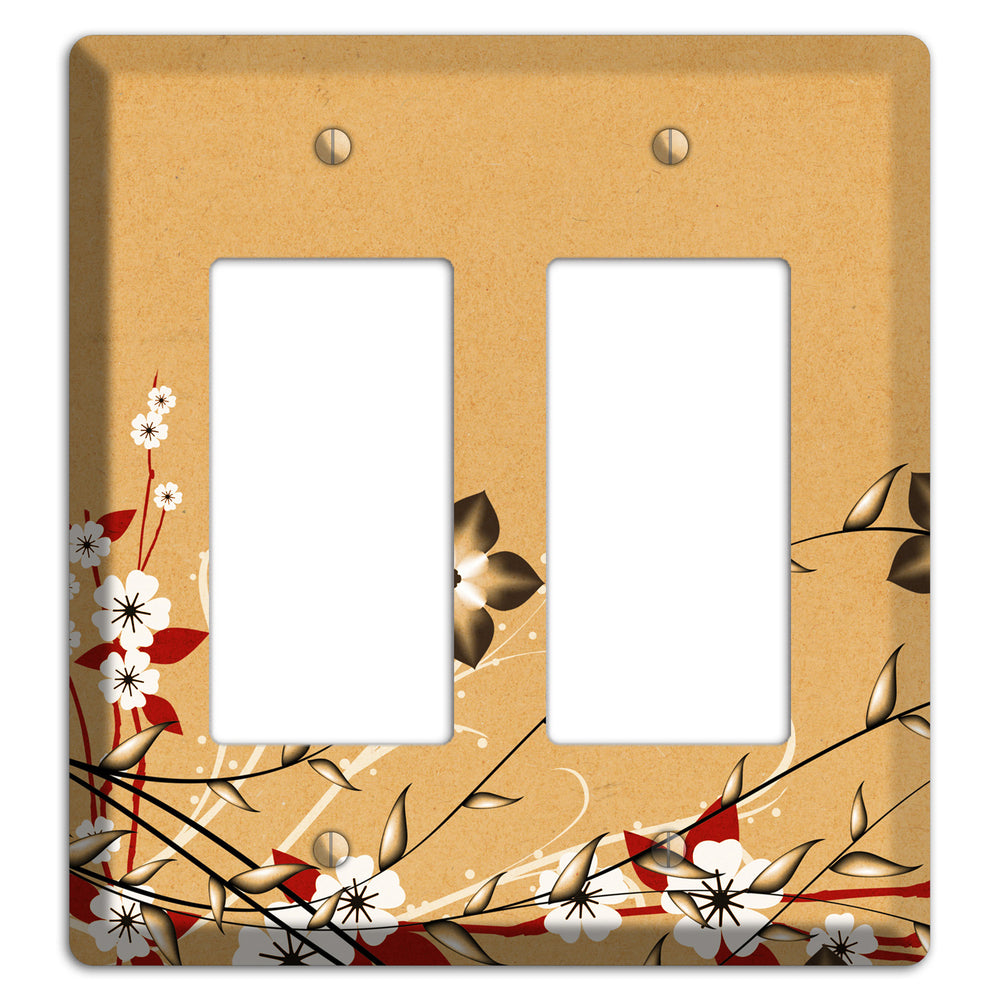 Delicate Red Flowers 2 2 Rocker Wallplate