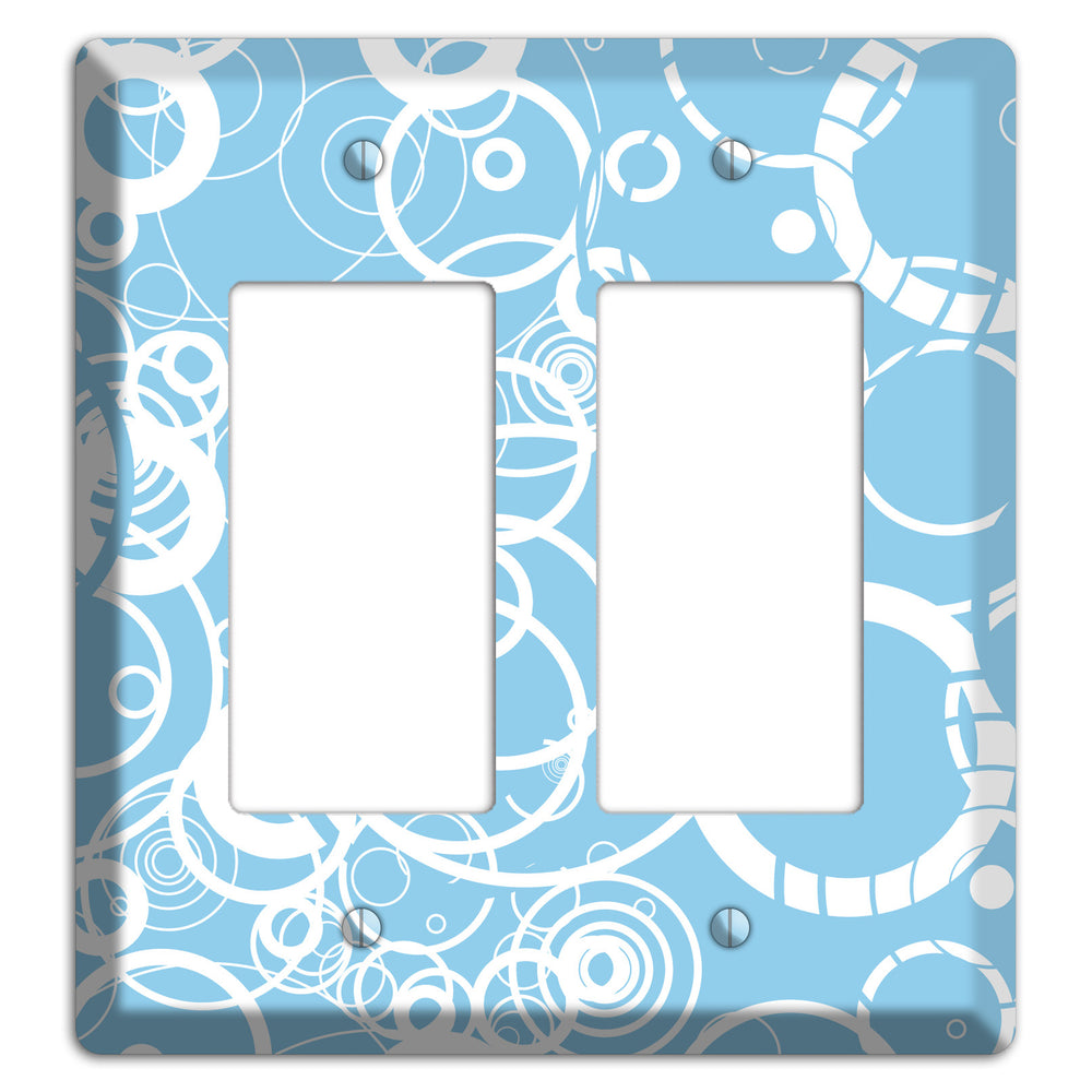 Light Blue Circles 2 Rocker Wallplate