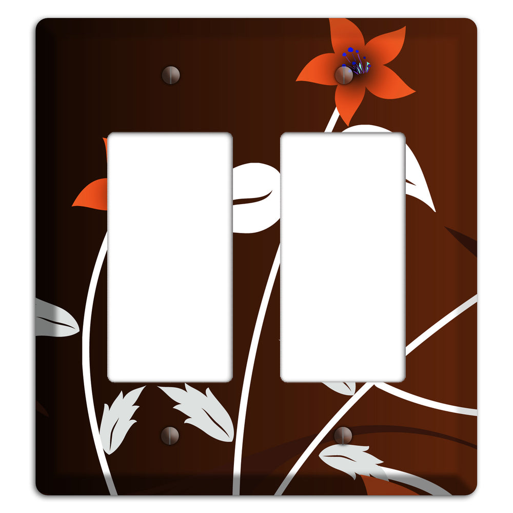Black and Red Double Sprig 2 Rocker Wallplate