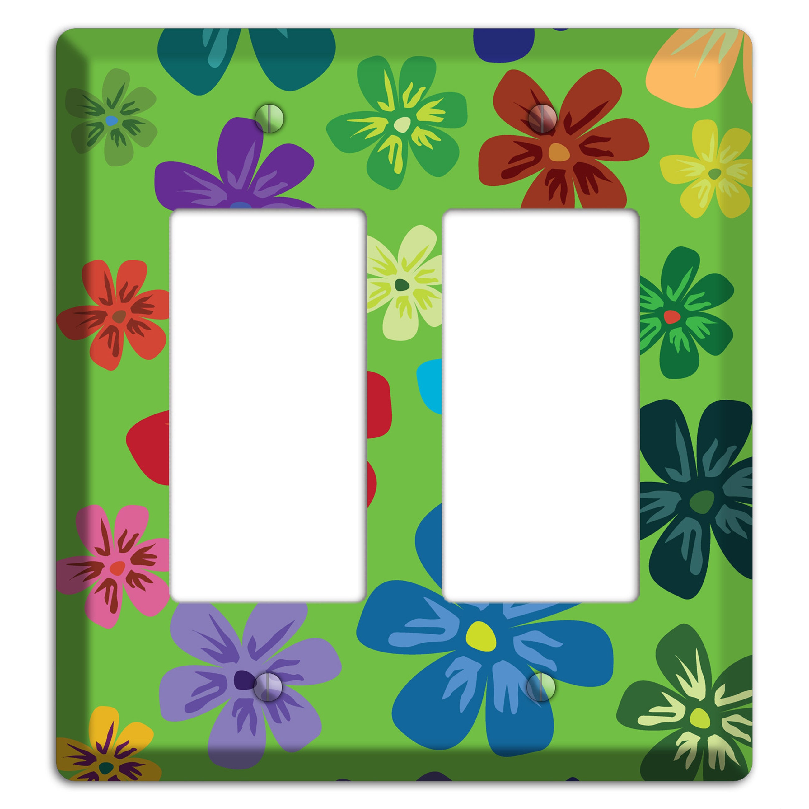 Orange Flowers 2 Rocker Wallplate