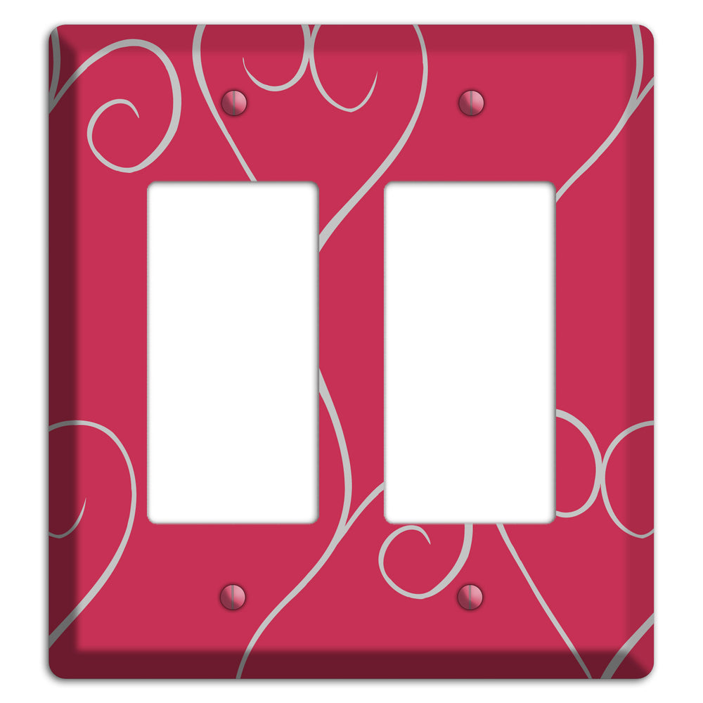 Fuschia Scroll Heart 2 Rocker Wallplate
