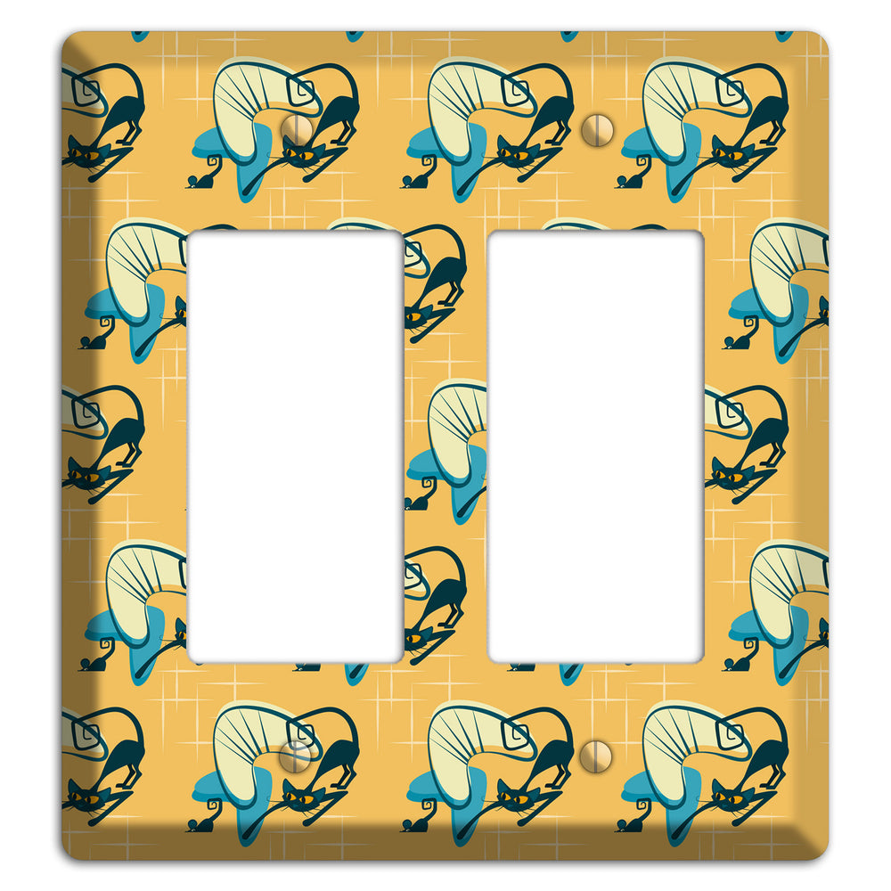 Yellow Kitties 2 Rocker Wallplate