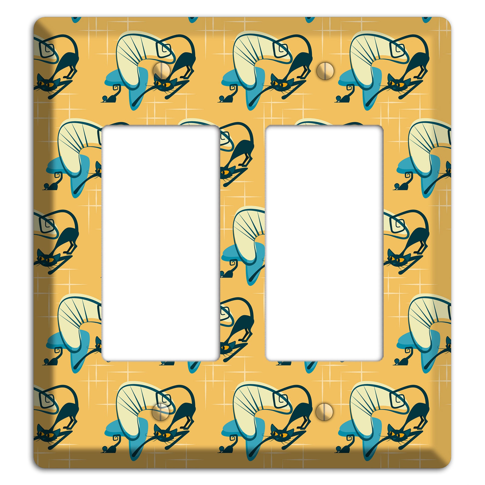 Yellow Kitties 2 Rocker Wallplate