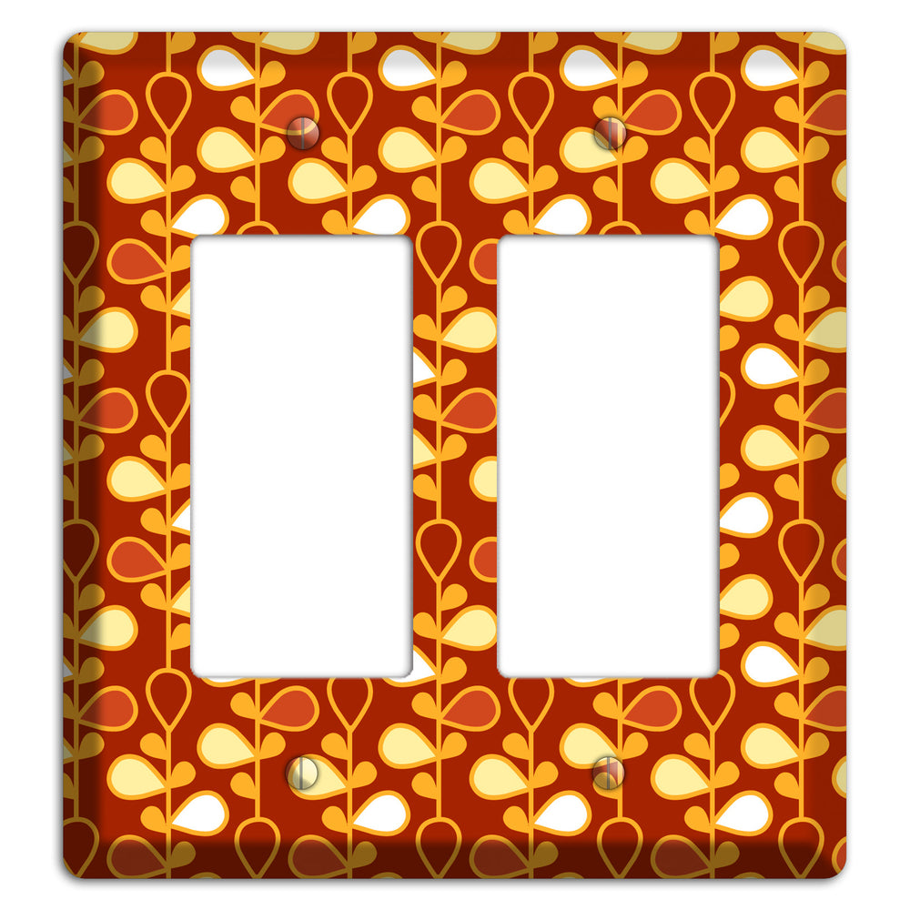 Red with Orange and Yellow Drop and Vine 2 Rocker Wallplate