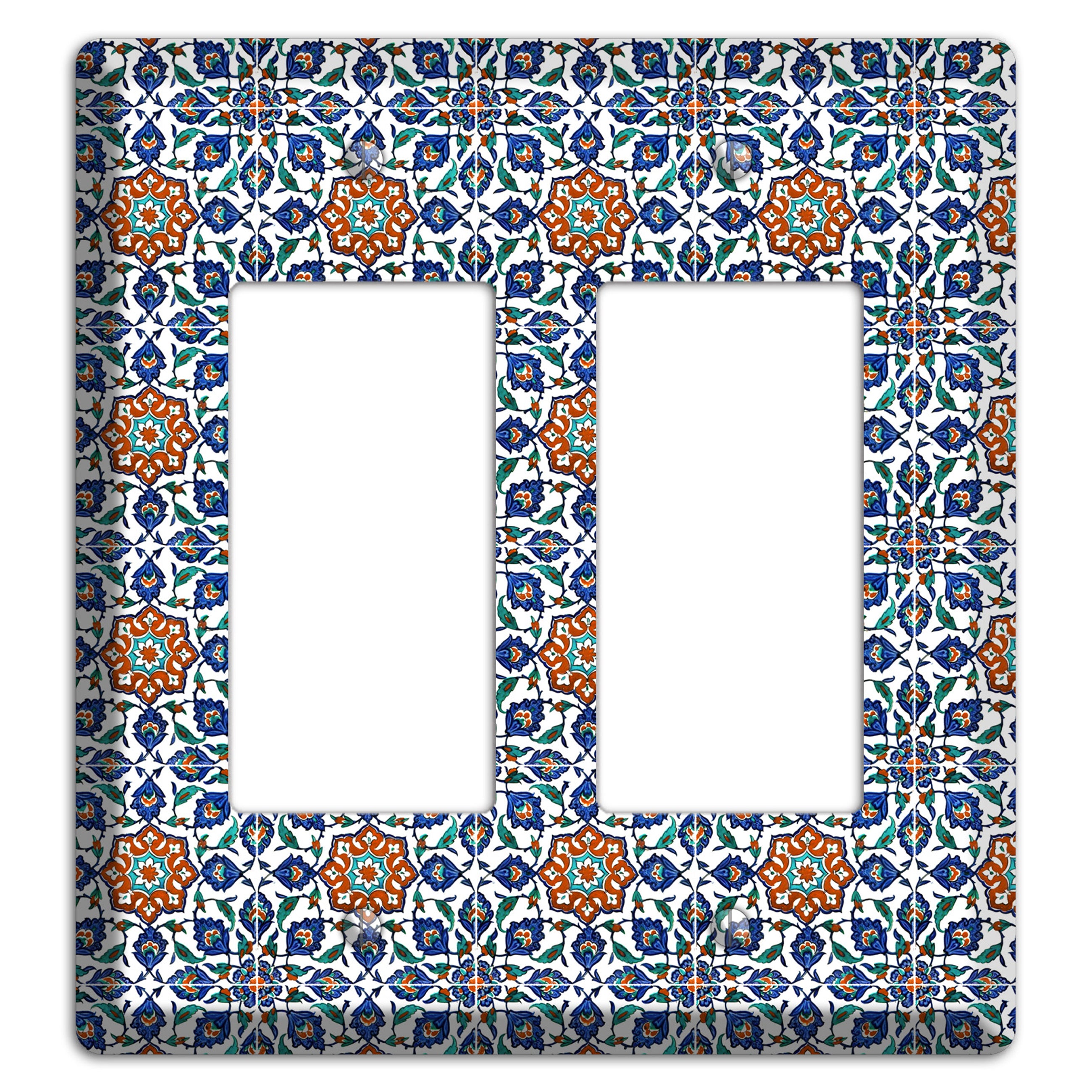 Ornate Floral Tile 2 Rocker Wallplate
