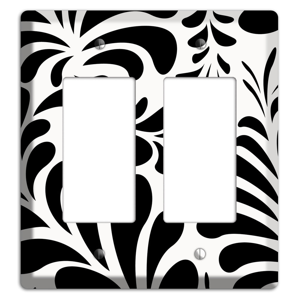 White with Black Herati 2 Rocker Wallplate