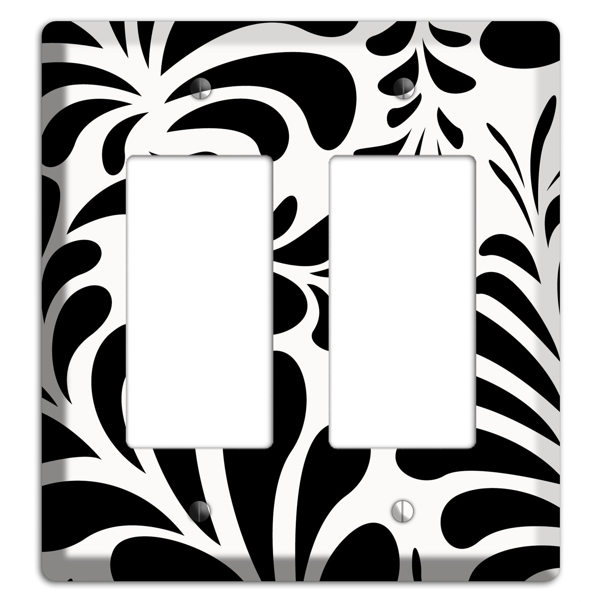 White with Black Herati 2 Rocker Wallplate