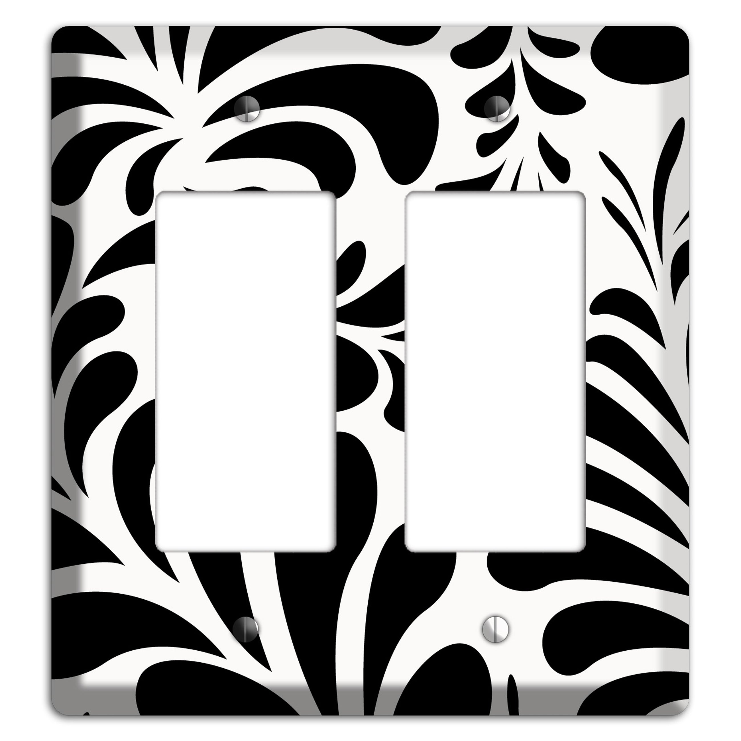 White with Black Herati 2 Rocker Wallplate