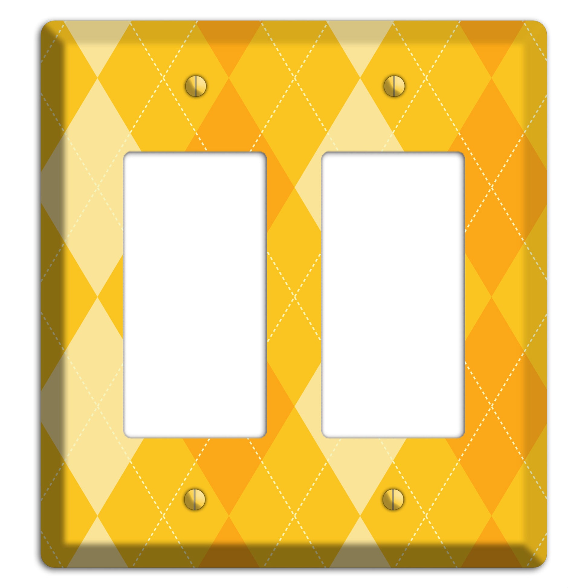Yellow Argyle 2 Rocker Wallplate