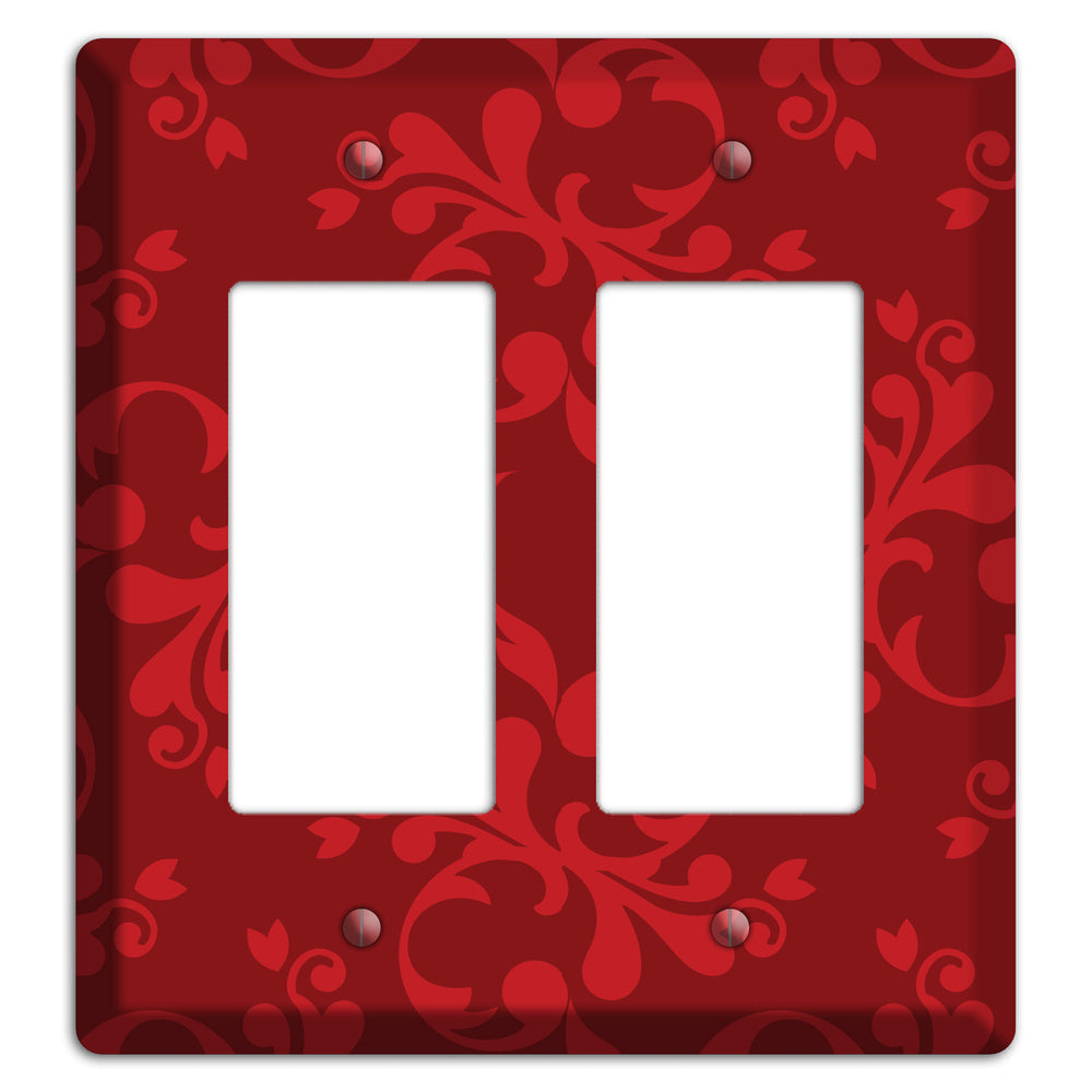Red Victorian Toile 2 Rocker Wallplate