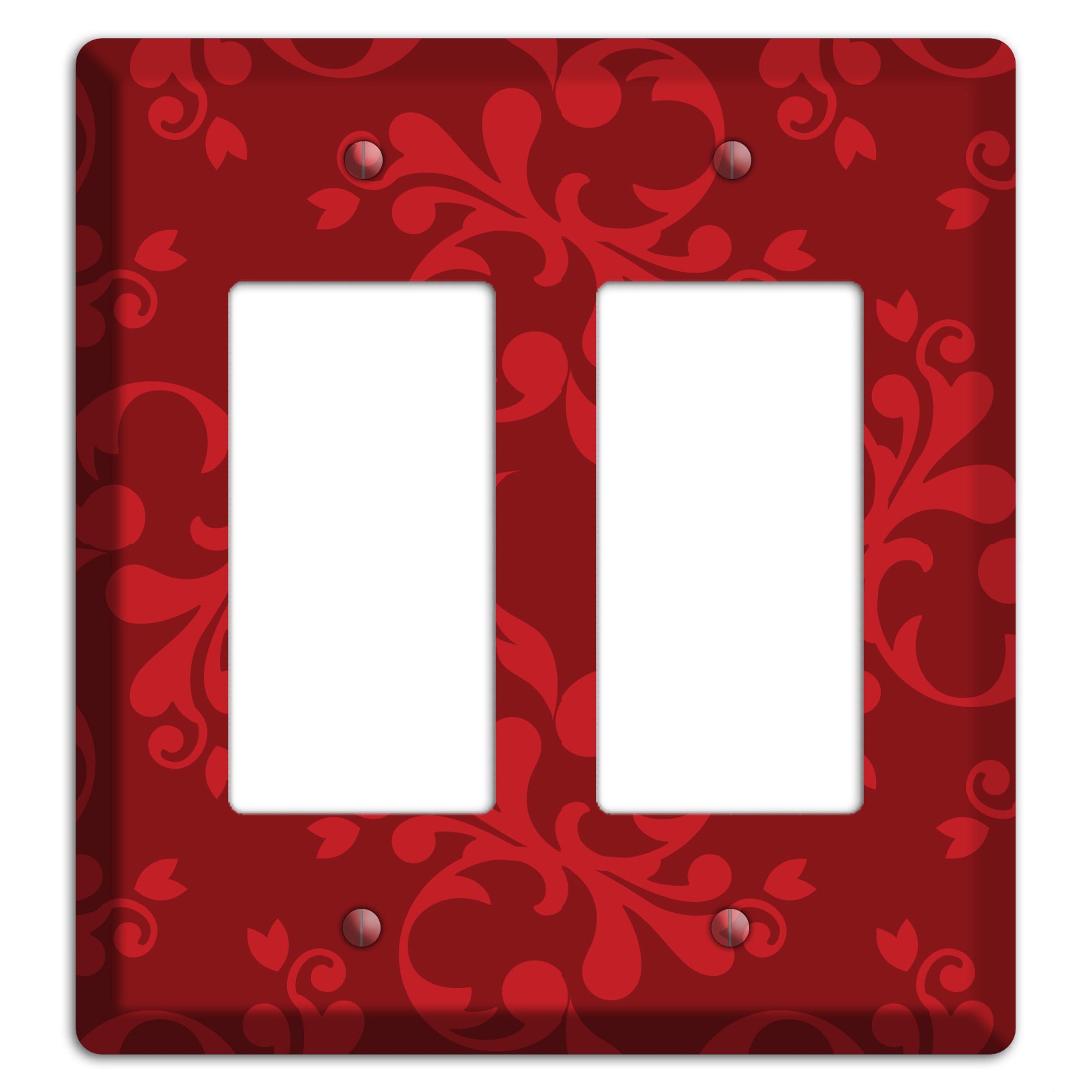 Red Victorian Toile 2 Rocker Wallplate
