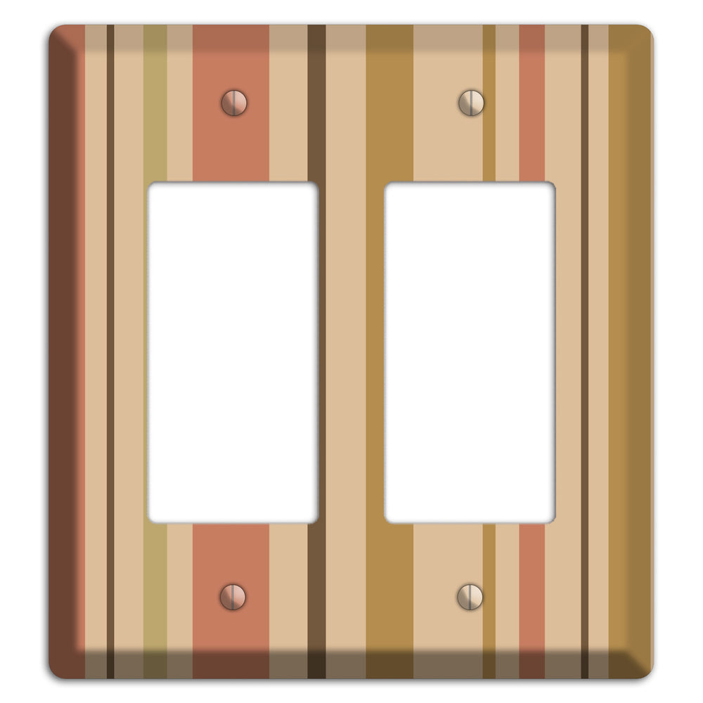 Multi Dusty Pink Vertical Stripes 2 Rocker Wallplate