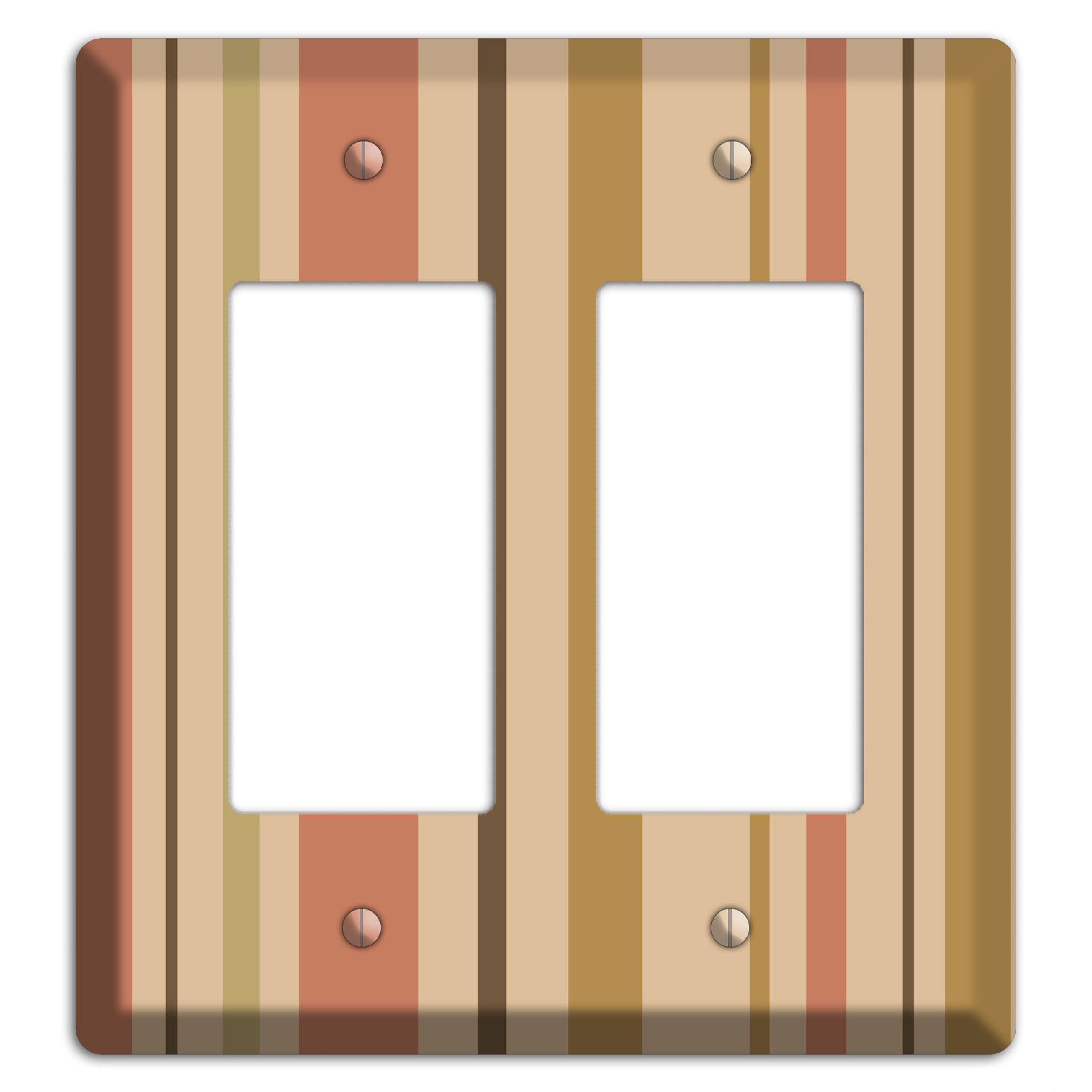 Multi Dusty Pink Vertical Stripes 2 Rocker Wallplate