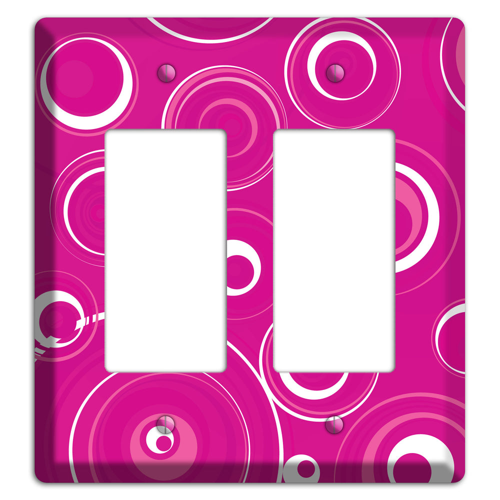 Dark Pink Circles 2 Rocker Wallplate