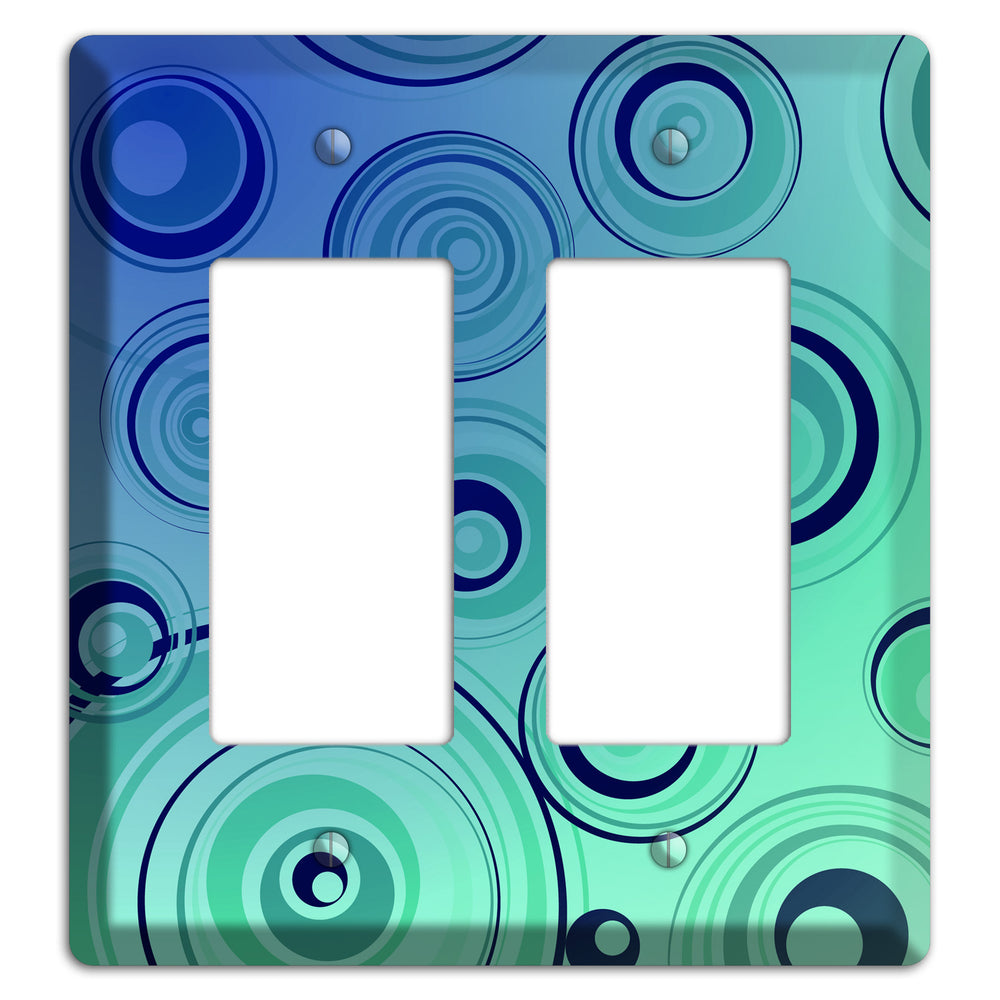 Blue and Green Circles 2 Rocker Wallplate