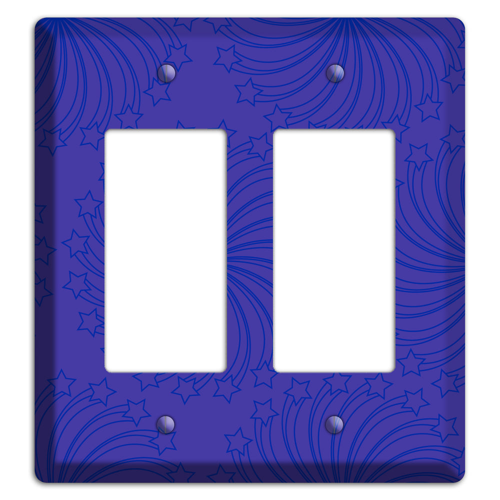 Multi Purple Star Swirl 2 Rocker Wallplate