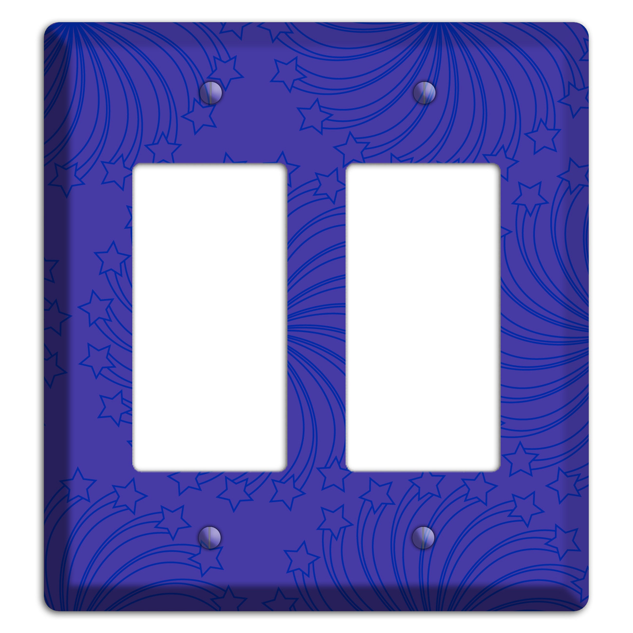 Multi Purple Star Swirl 2 Rocker Wallplate