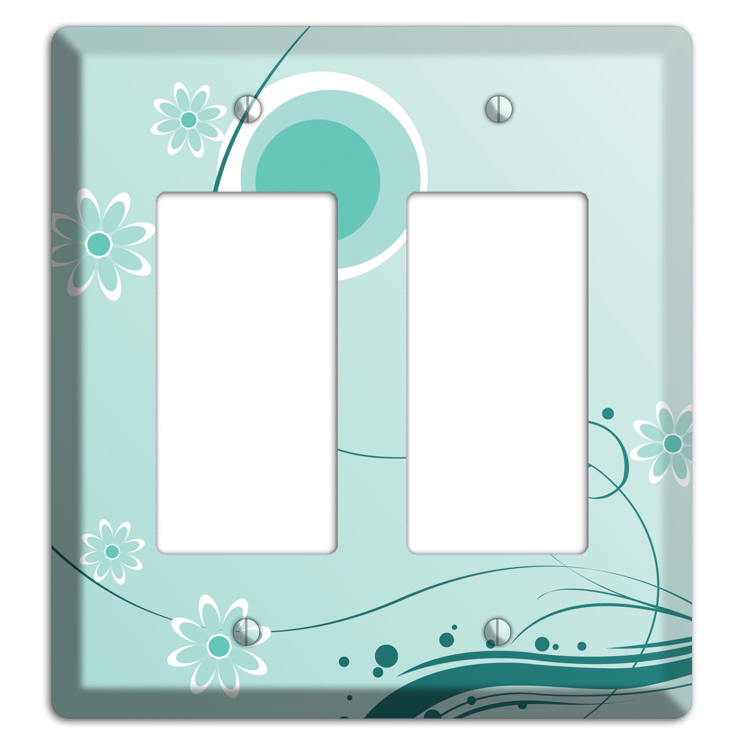 Light Green Floral 2 Rocker Wallplate