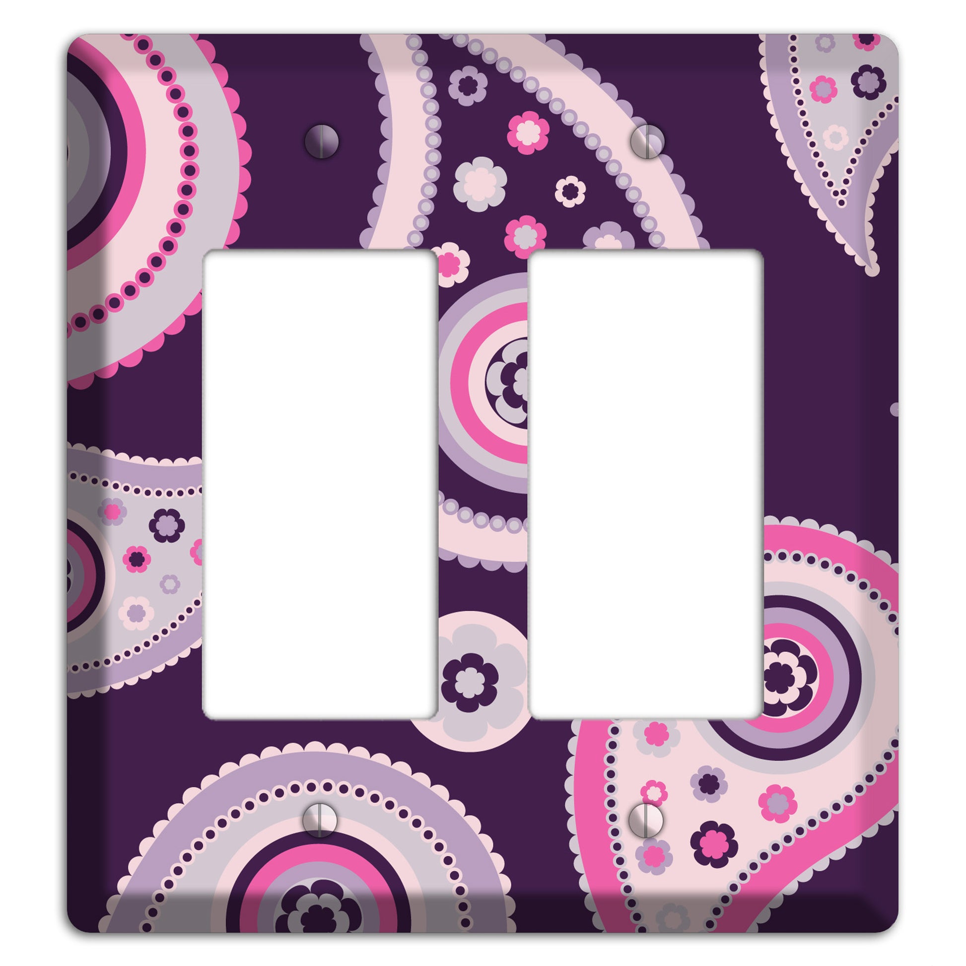 Purple Paisley 2 Rocker Wallplate
