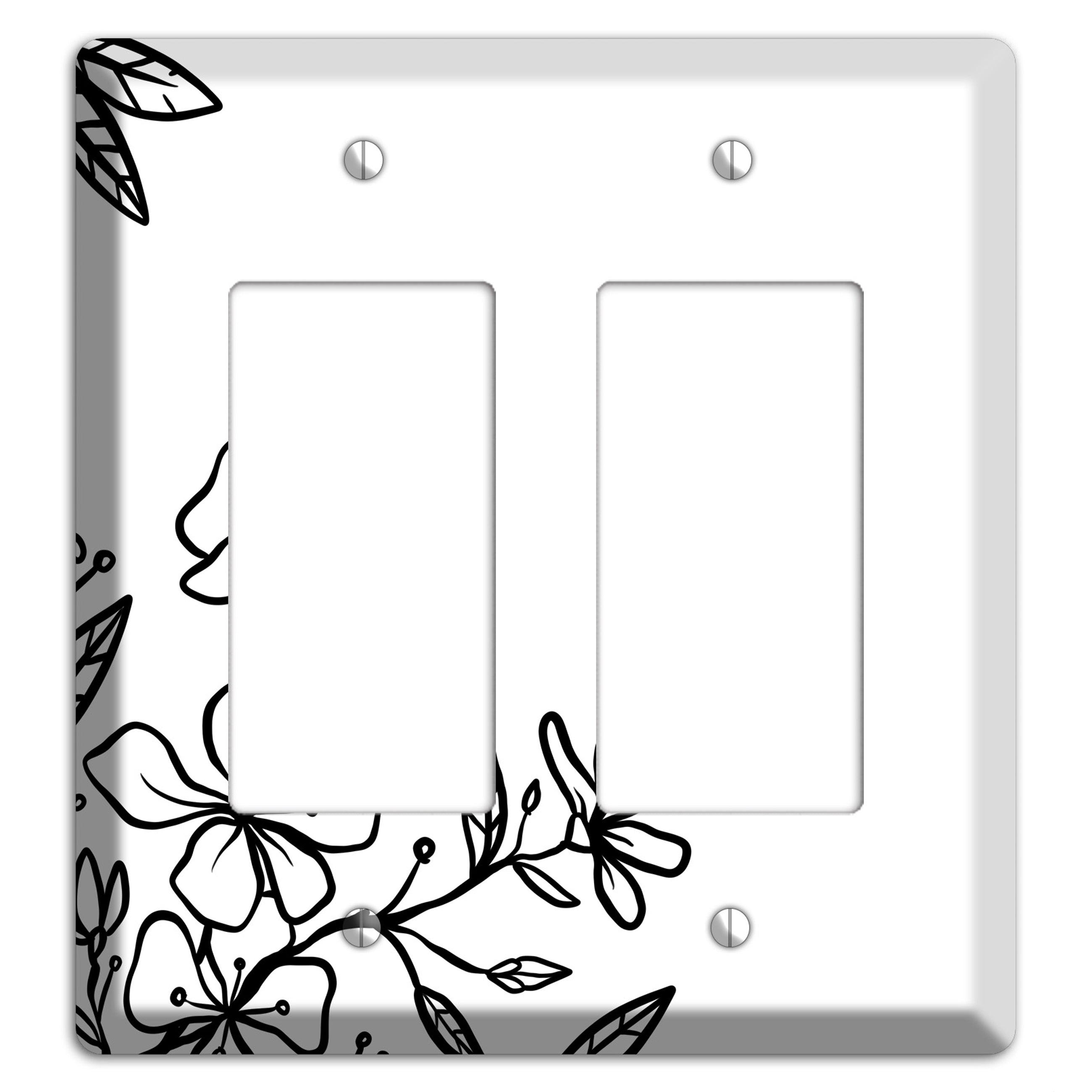 Hand-Drawn Floral 18 2 Rocker Wallplate