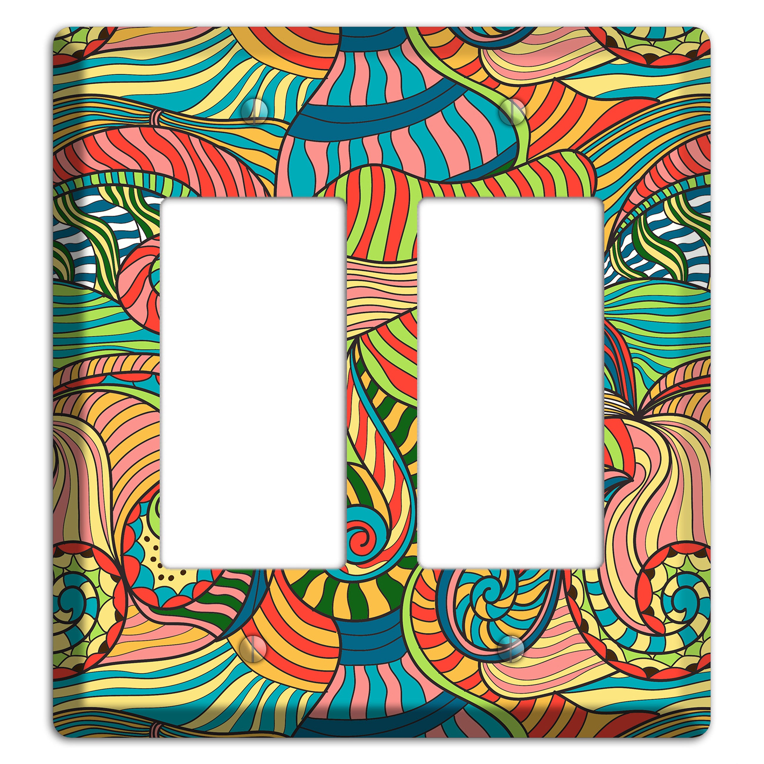 Retro Flourish 3 2 Rocker Wallplate