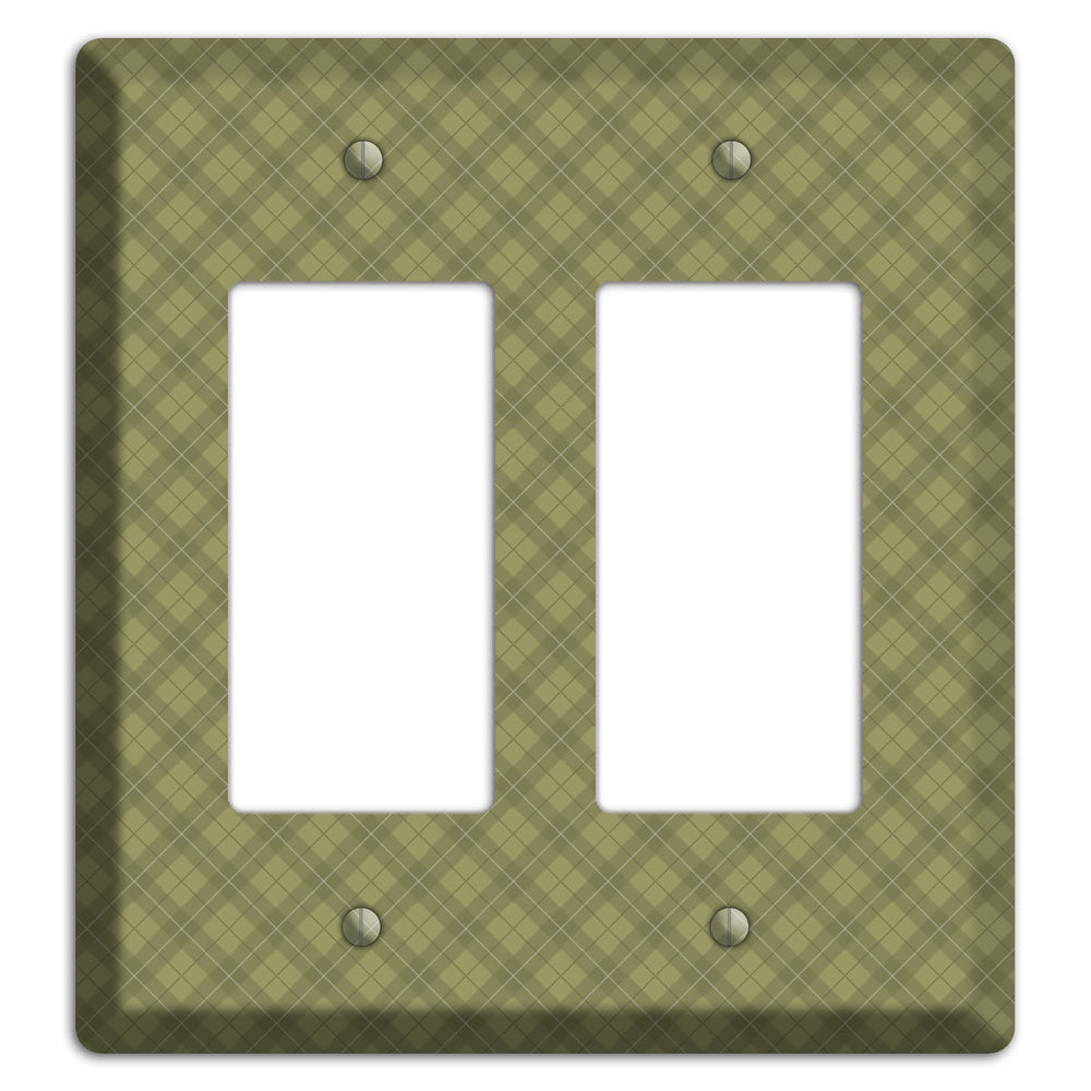 Green Plaid 2 Rocker Wallplate