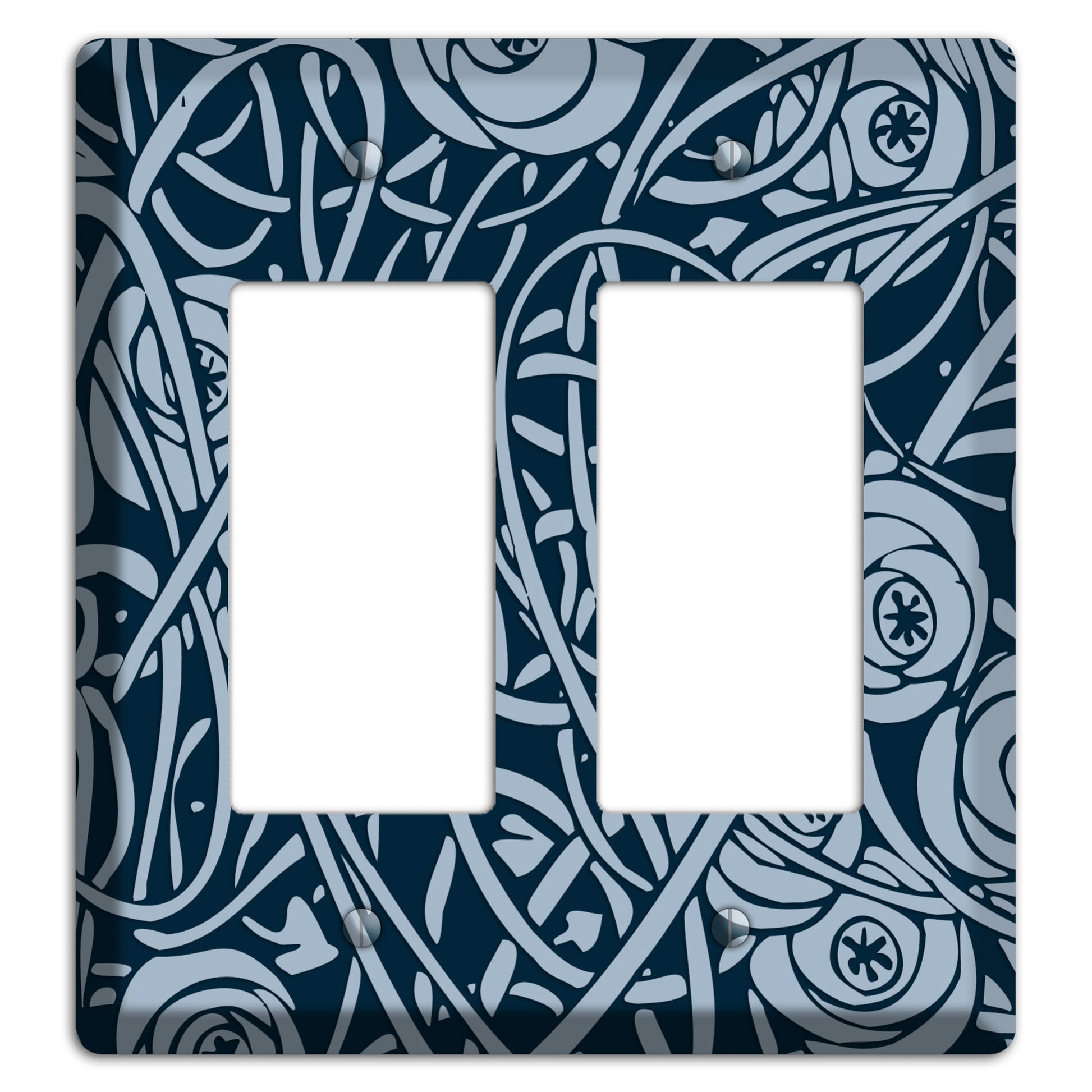 Navy Abstract Floral 2 Rocker Wallplate