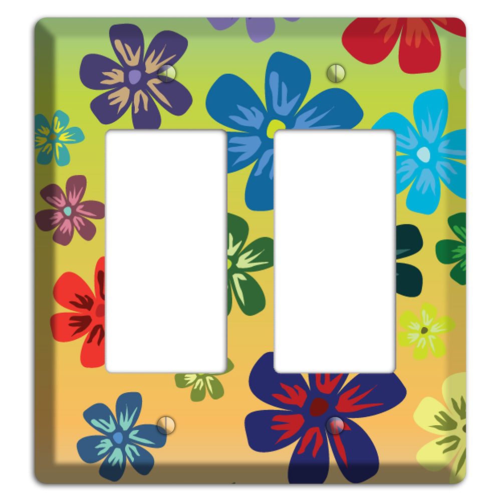 Black Flowers 2 Rocker Wallplate