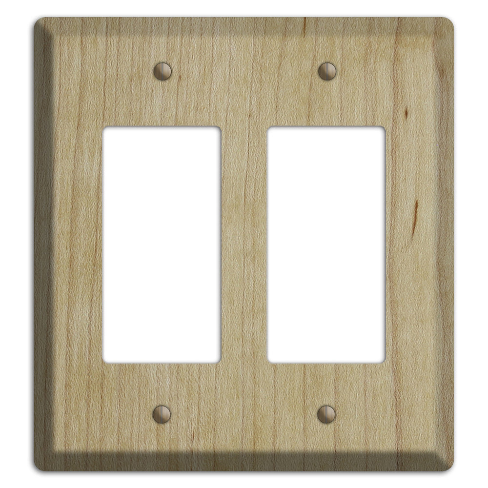 Unfinished Maple Wood Double Rocker Cover Plate