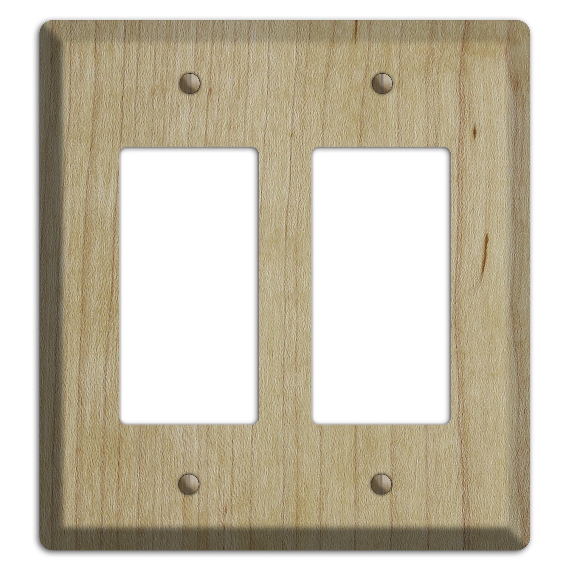 Unfinished Maple Wood Double Rocker Cover Plate