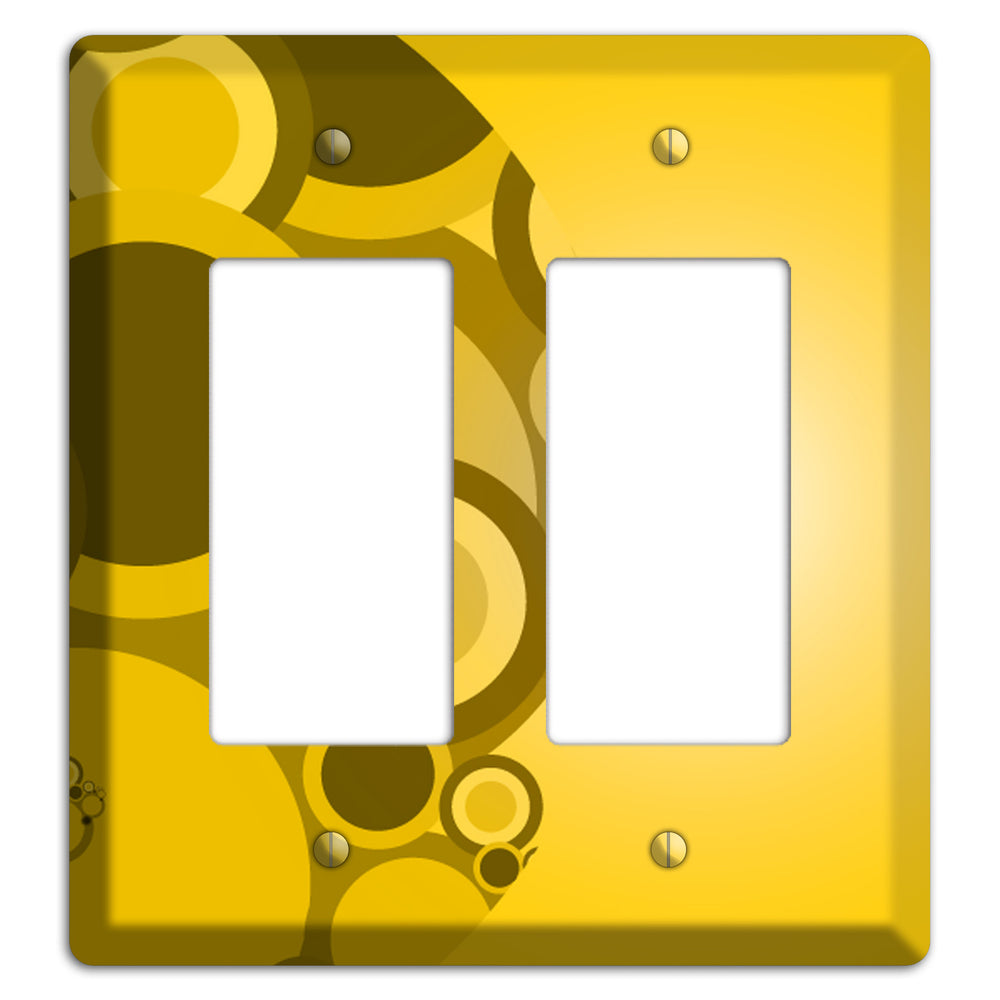 Mustard Yellow Circles 2 Rocker Wallplate