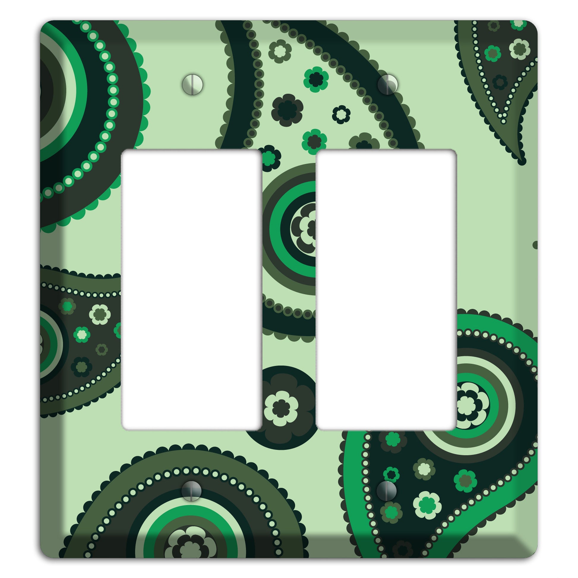 Green Paisley 2 Rocker Wallplate