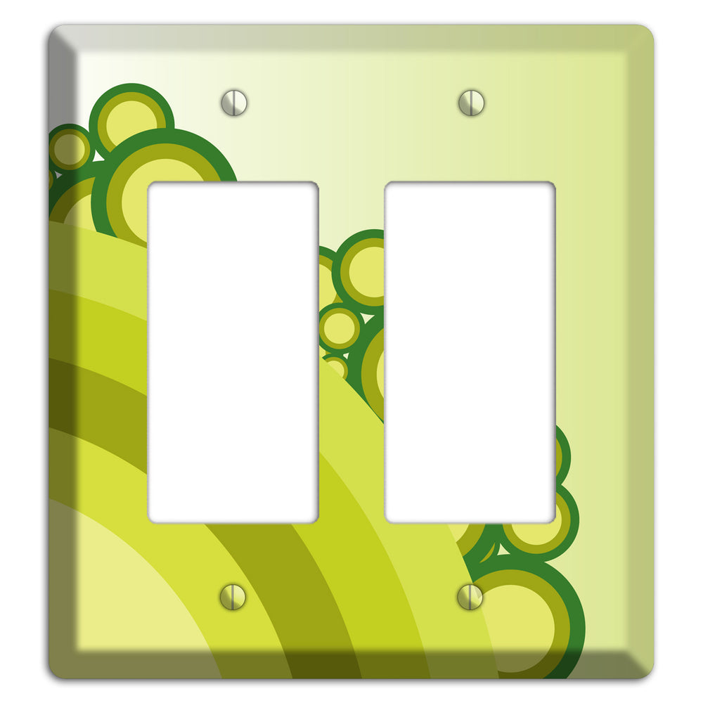 Green Rainbow Dots 2 Rocker Wallplate