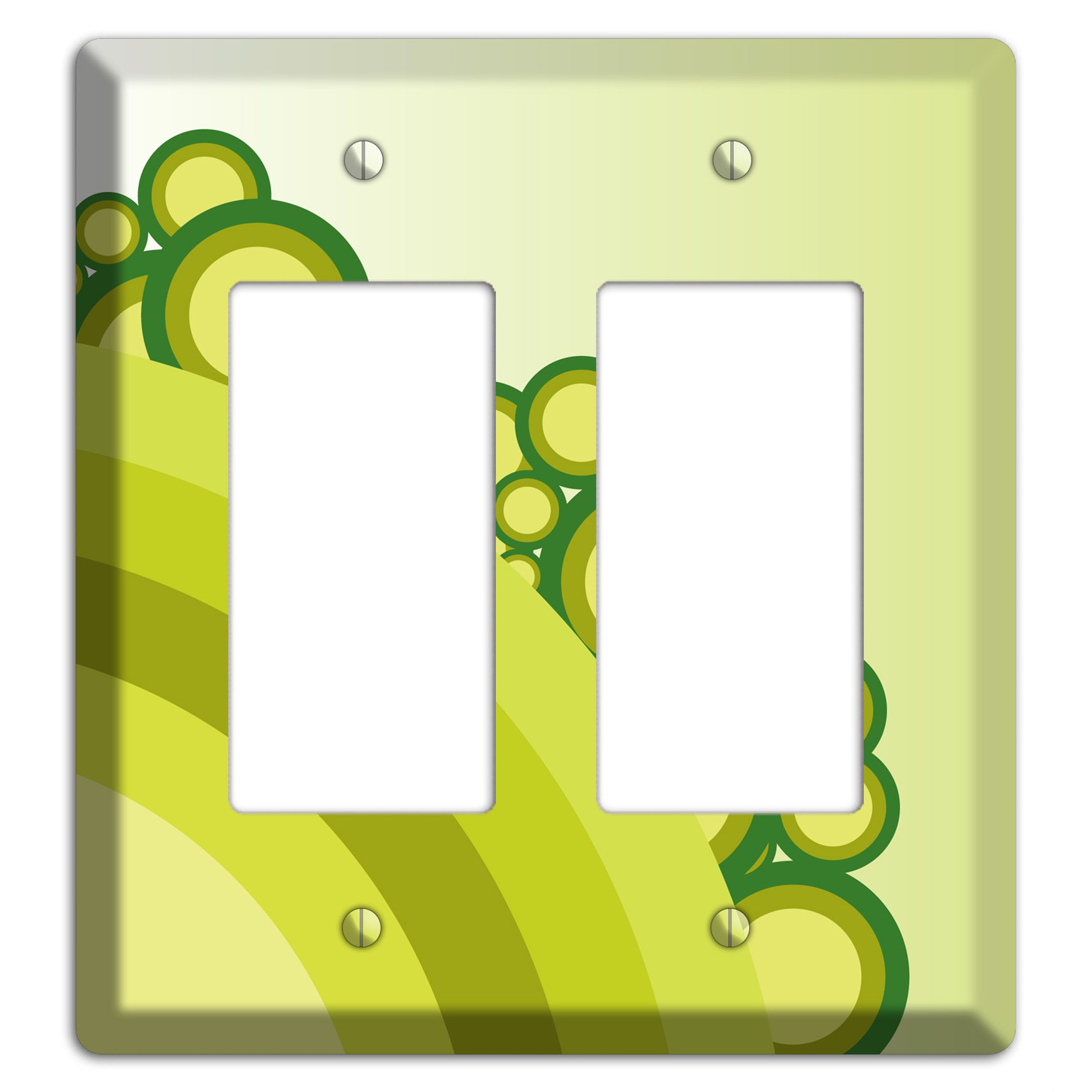 Green Rainbow Dots 2 Rocker Wallplate