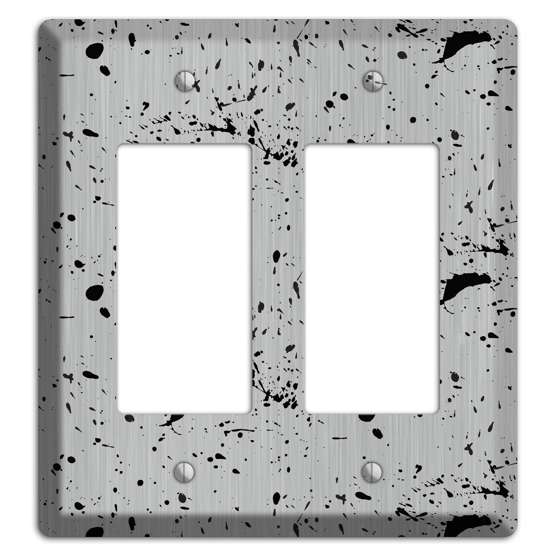 Ink Splash 5 Stainless 2 Rocker Wallplate