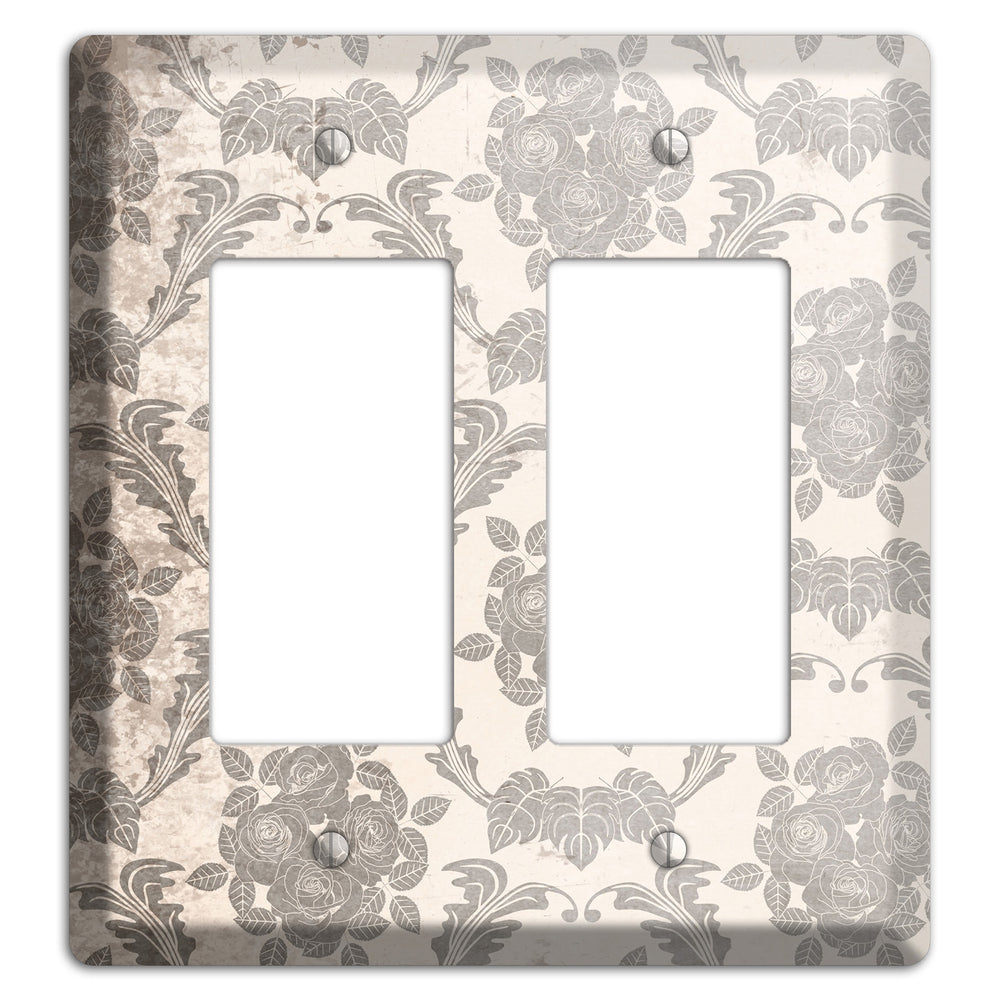 Pearl Bush Vintage Rose Damask 2 Rocker Wallplate