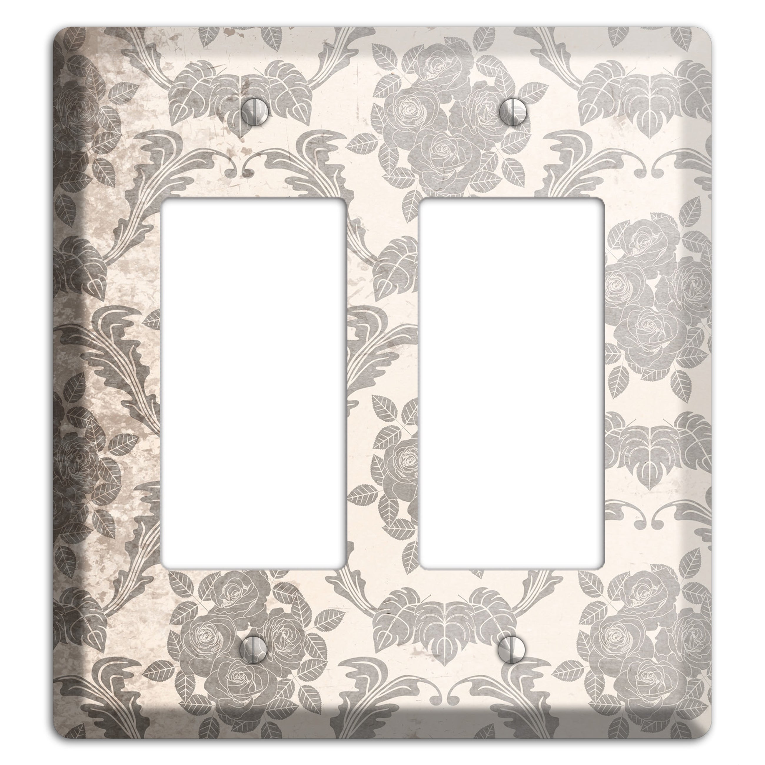 Pearl Bush Vintage Rose Damask 2 Rocker Wallplate