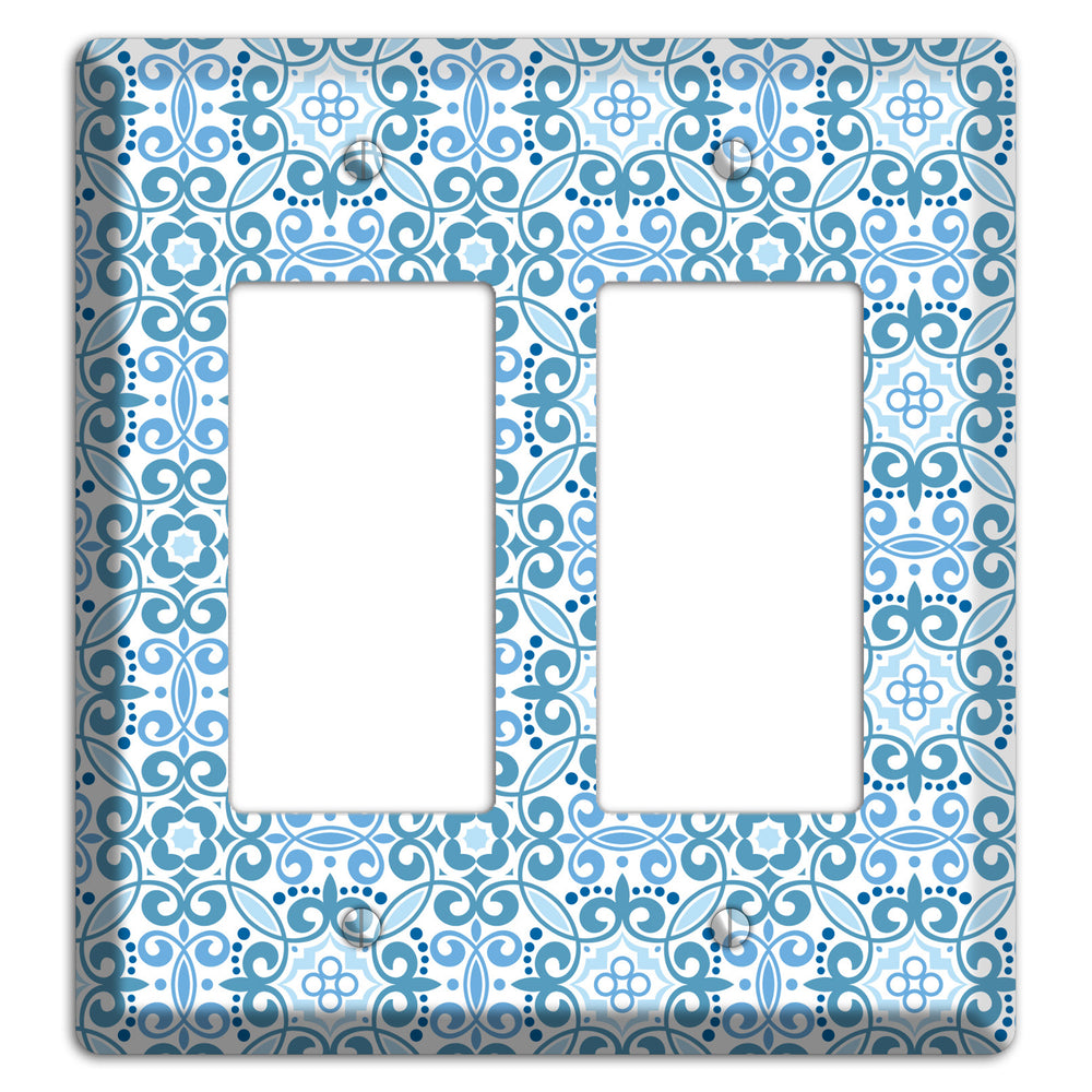 Multi Blue Foulard 2 Rocker Wallplate