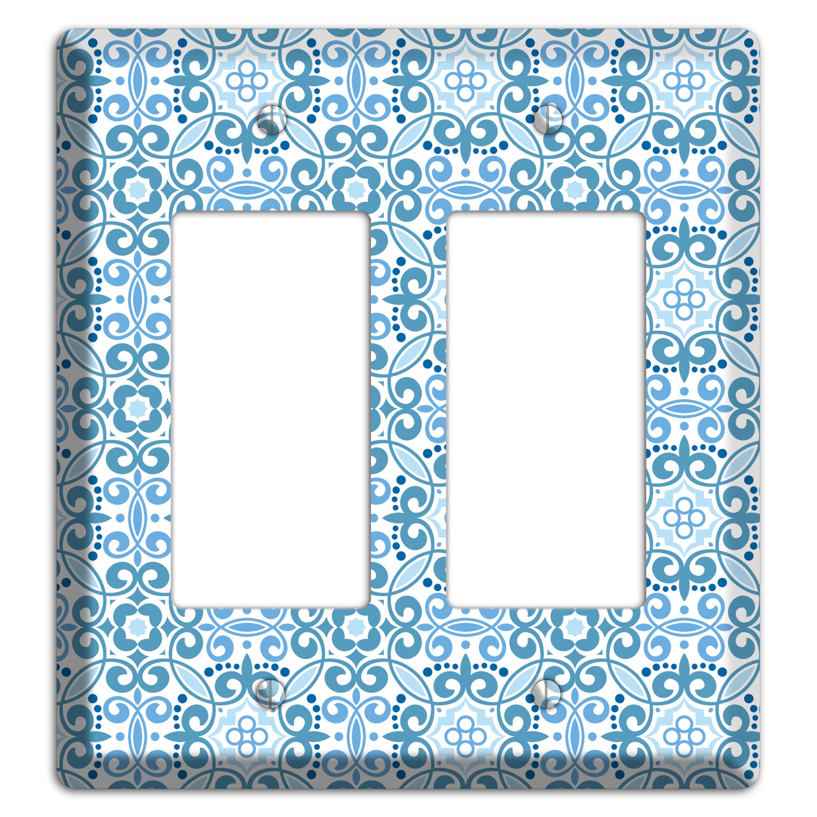 Multi Blue Foulard 2 Rocker Wallplate