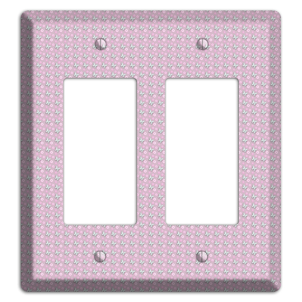 Pink with Butterflies 2 Rocker Wallplate