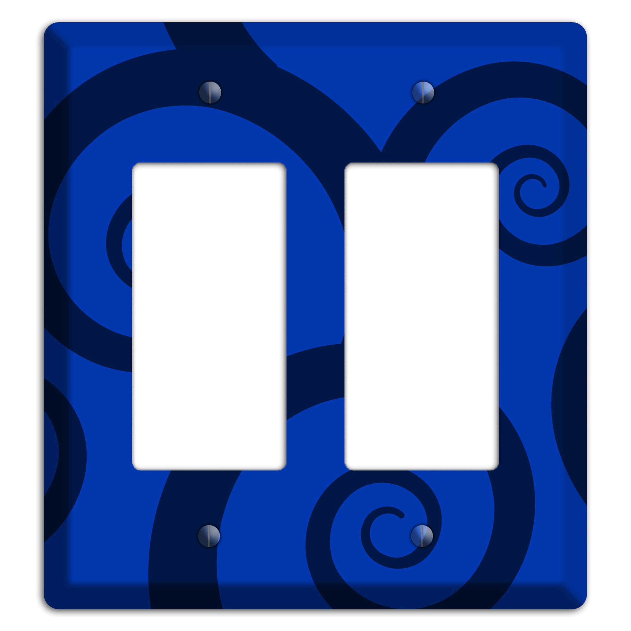 Blue Large Swirl 2 Rocker Wallplate