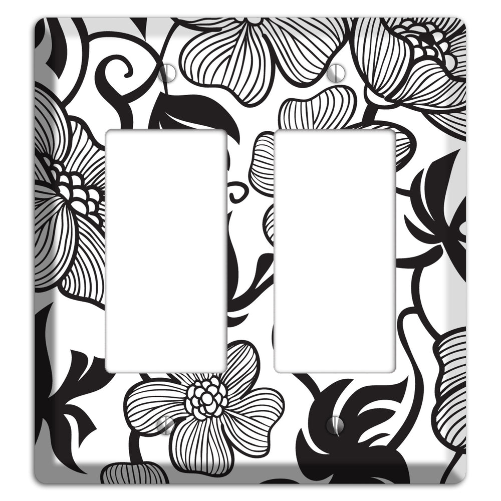 White with Black Tropical 2 Rocker Wallplate