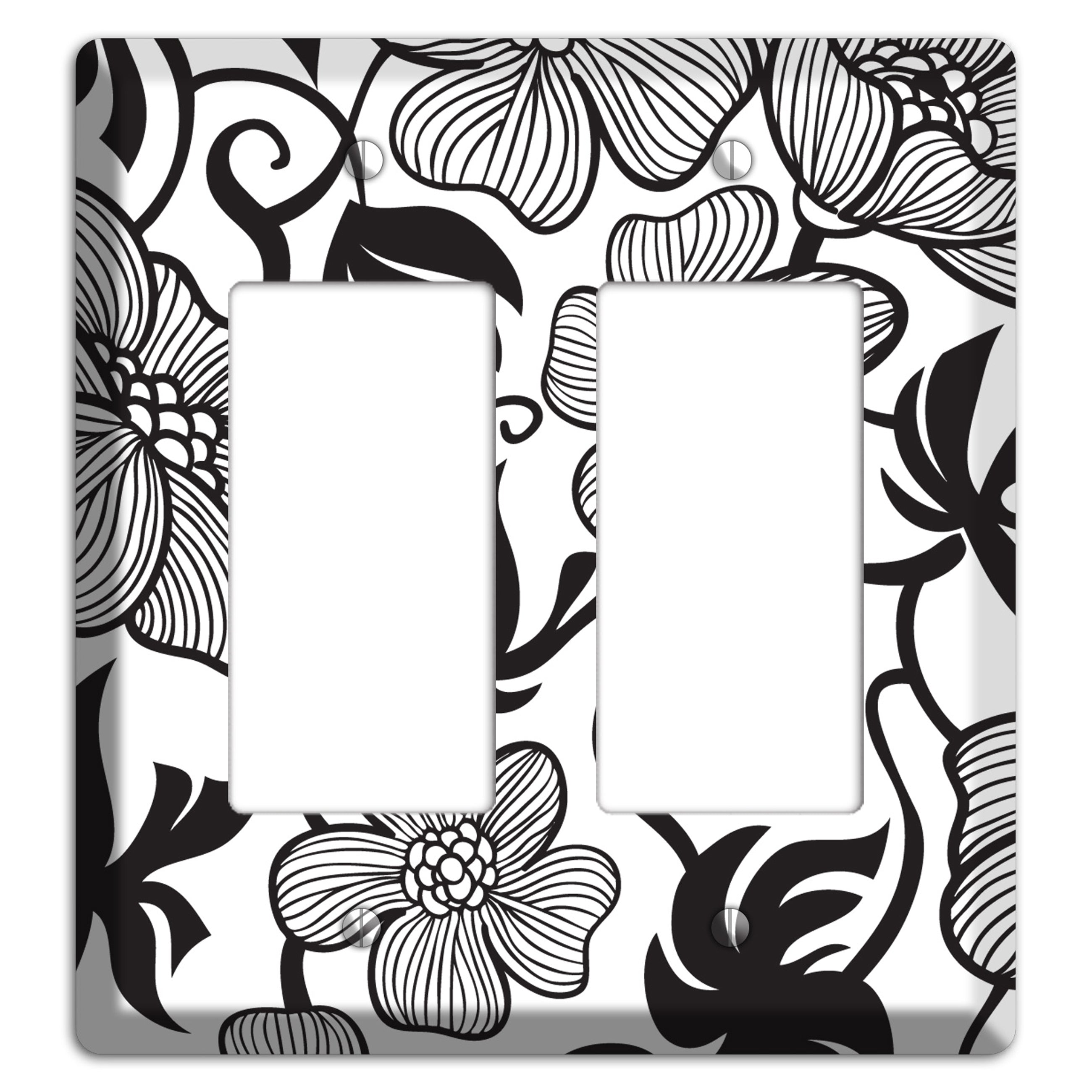 White with Black Tropical 2 Rocker Wallplate