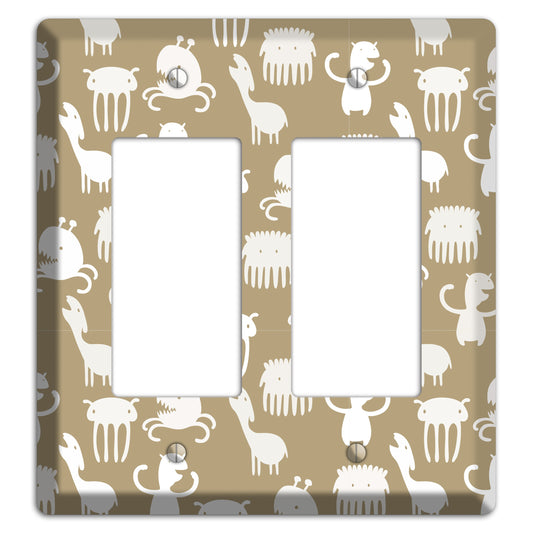 Sily Monsters Brown and White 2 Rocker Wallplate