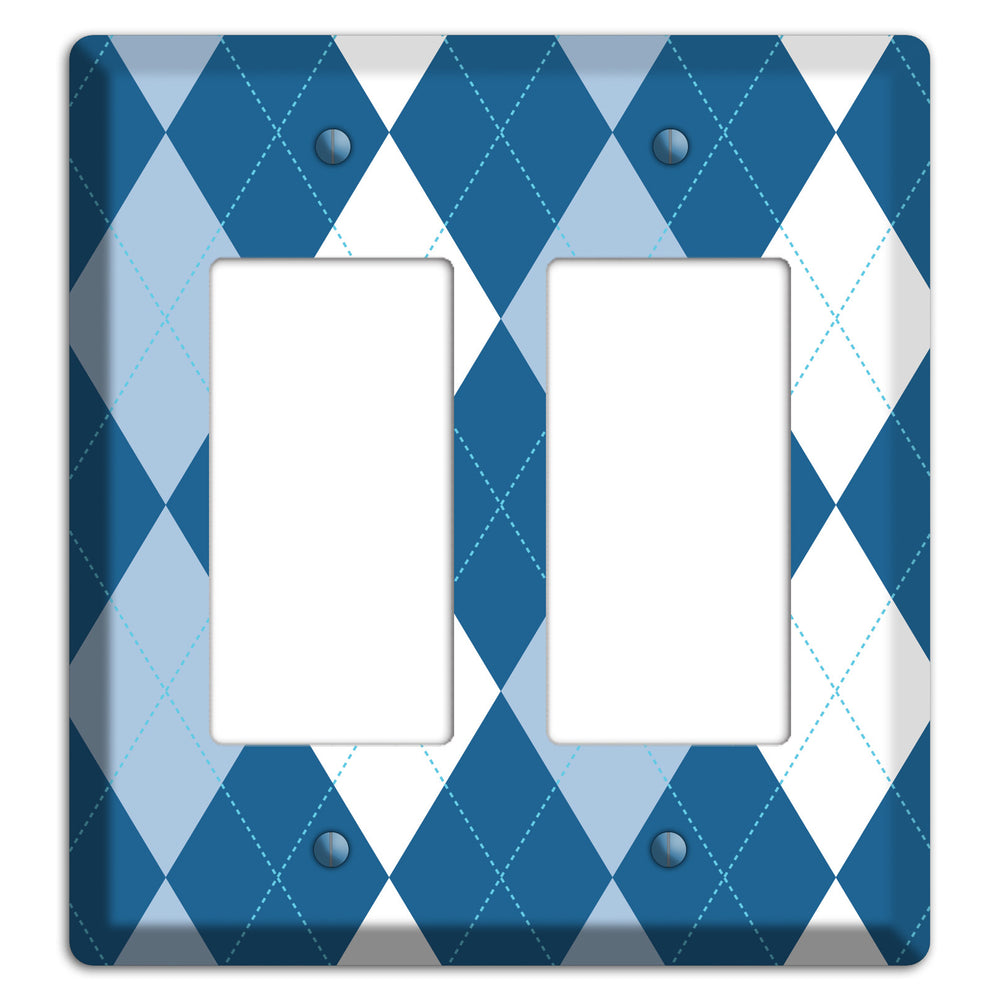 Blue Argyle 2 Rocker Wallplate