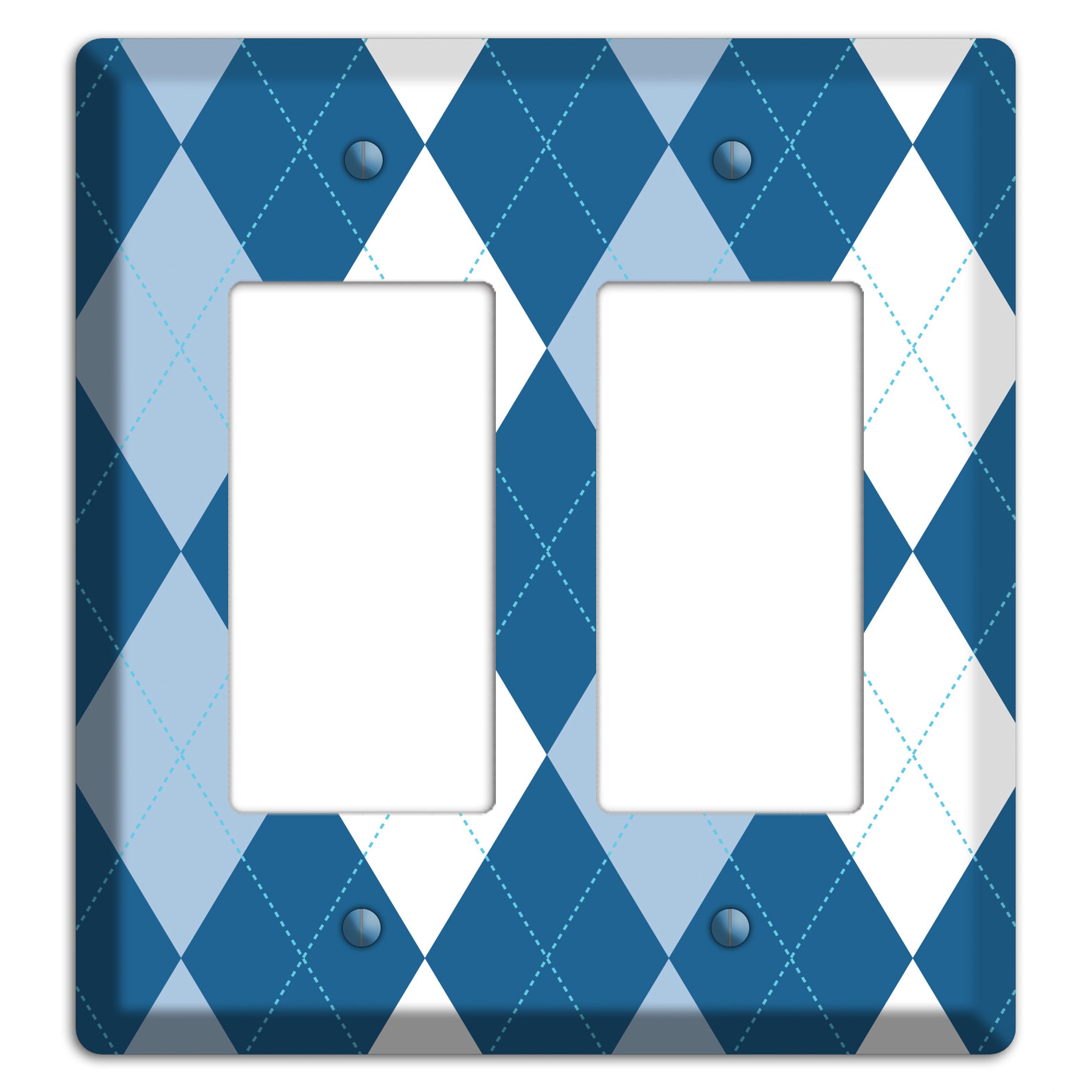 Blue Argyle 2 Rocker Wallplate